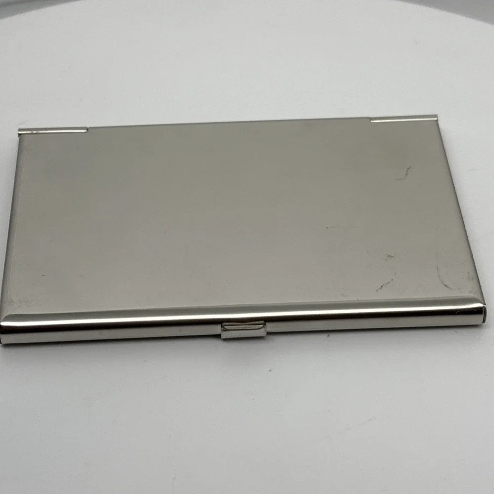 Unique Employee NFL Network Business Card Holder‎ Mirrored Clasp Shut
